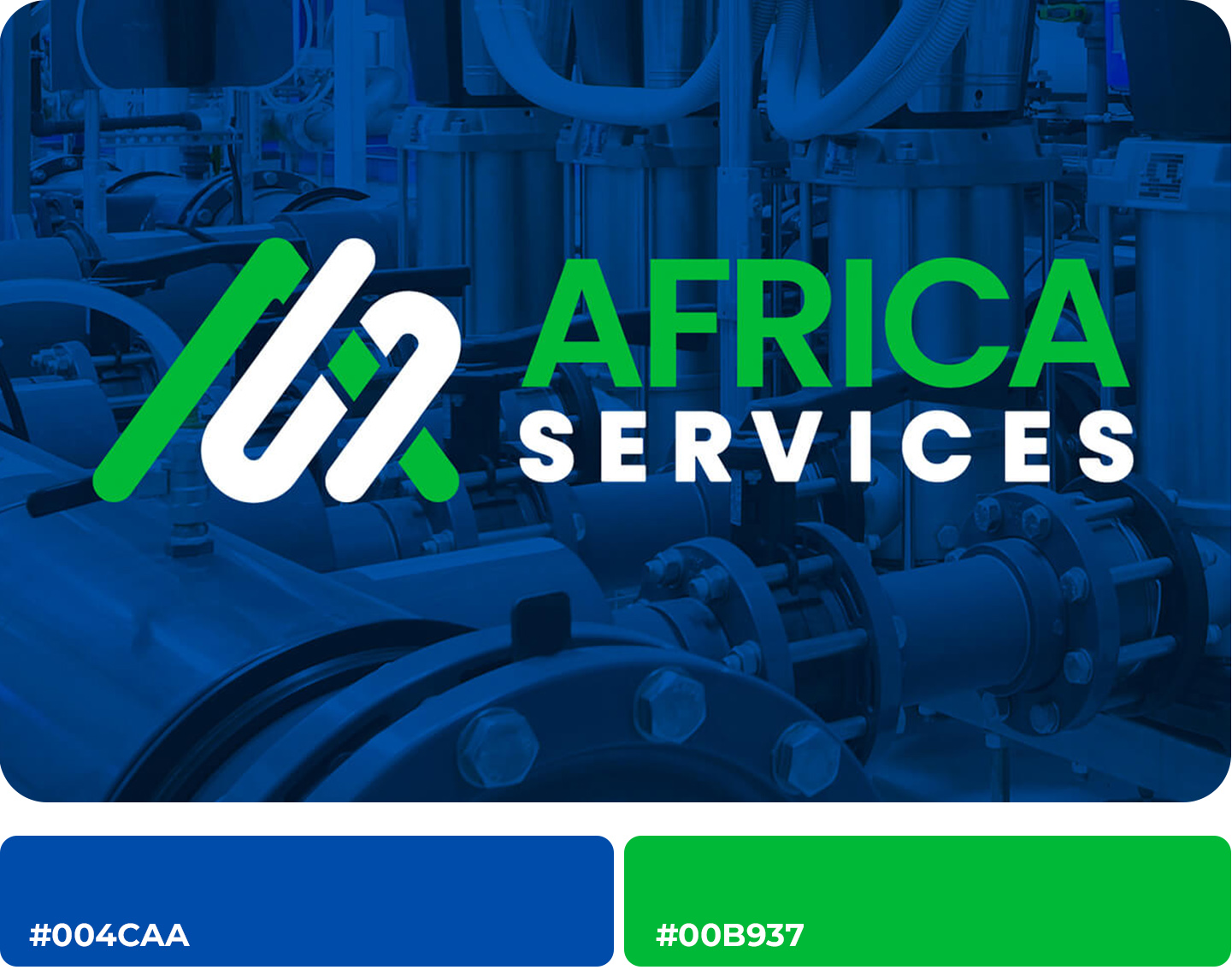 Africa Services typo-iconic logo design - water pump solutions